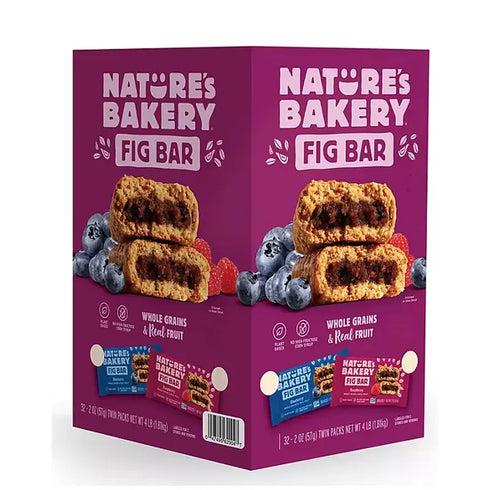 Nature's Bakery Fig Bars, Variety Pack, 2.5 oz, 32 Count - Soft-Baked, Whole Grain Bars, Assorted Flavors, Perfect for Snacking, Lunchboxes, or On-the-Go